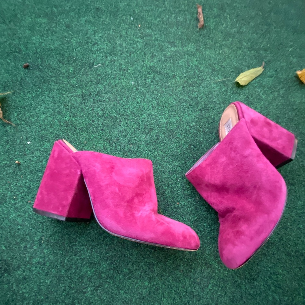 Plum Suede Mules - Picture 3 of 10